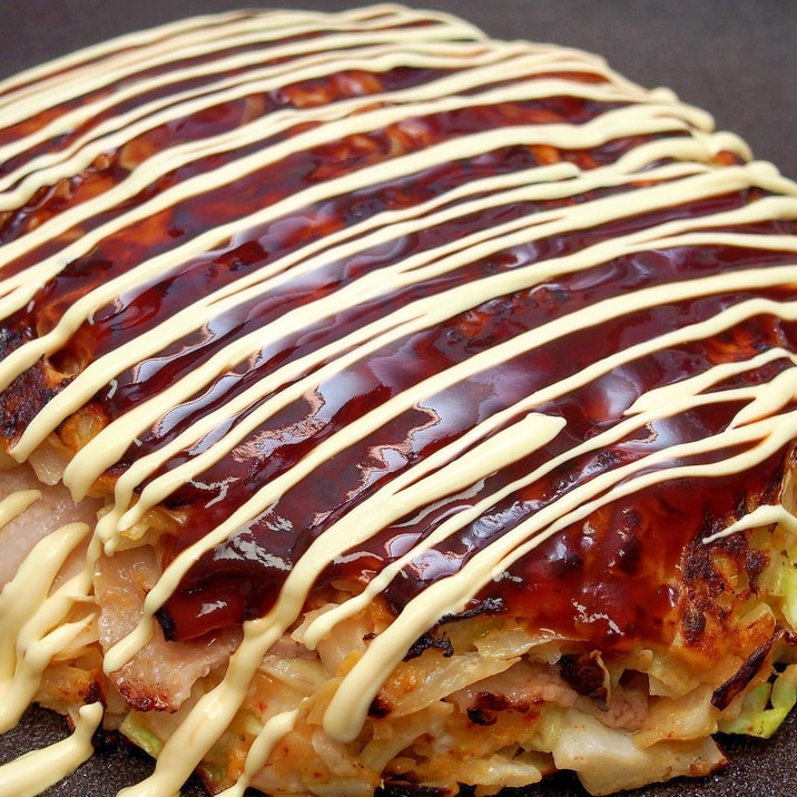 シンプルが一番 我が家のお好み焼き 豚玉キムチ レシピ 作り方 By 鶏のから揚げ 楽天レシピ